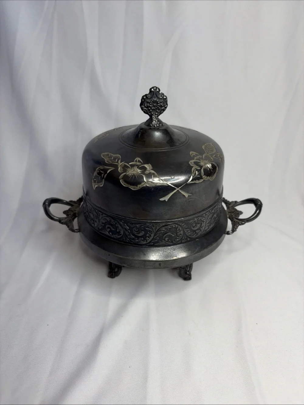 Antique Victorian Silver-Plated Domed Butter Dish Royal Mfg Co